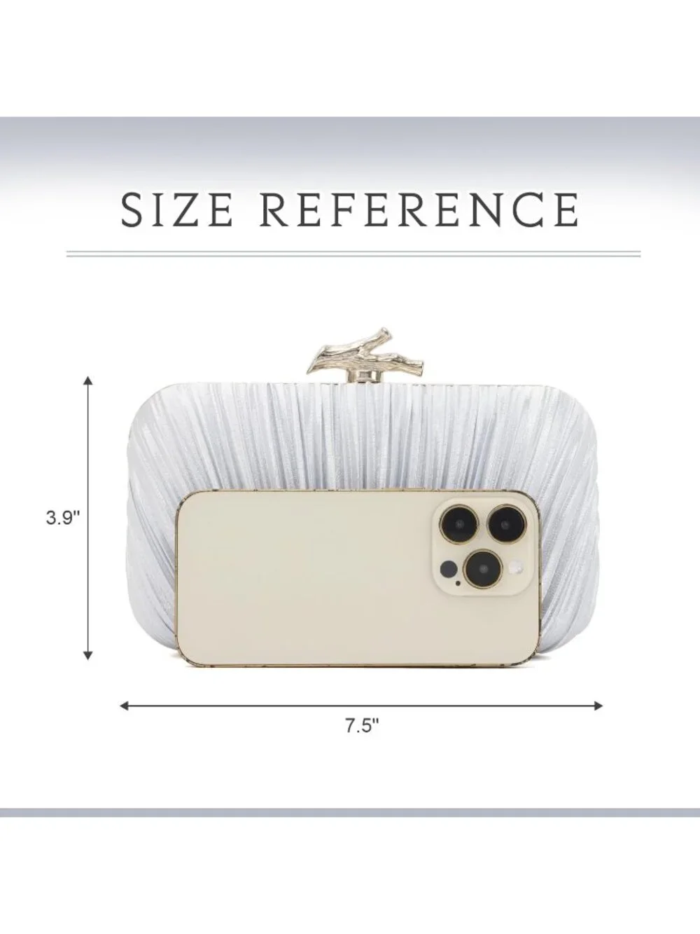 👜 Women's Silver Evening Bag Pleated Clutch Bag with Chain for Wedding Party